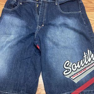 South Pole Men’s Jean Shorts Denim Shorts Blue Pla